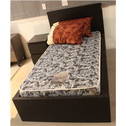 SHOWHOME SINGLE BLACK BED FRAME WITH MATTRESS