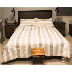 SHOWHOME DOUBLE WOOD STYLE BED FRAME, MATTRESS