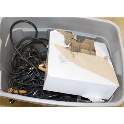 TOTE OF ROPE LIGHTS AND EXTRA BULBS