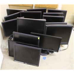 LOT OF 14 ASSORTED FLAT SCREEN MONITOR