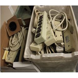 2 BOXES OF ASSORTED POWER BARS & SURGE PROTECTORS