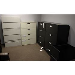 LOT OF 4 LATERAL FILING CABINETS