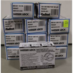 LOT OF 12 WEISER ROUND POCKET PRIVACY DOOR LOCKS