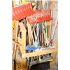 Image 1 : LOT OF ASSORTED BROOMS AND SHOVELS