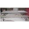 Image 1 : WOOD PICNIC TABLE WITH METAL FRAME