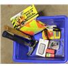 Image 1 : SMALL TOTE OF TOOLS INCLUDING MULTIMETER, RADON