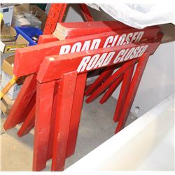 LOT OF 4 ROAD BARRICADE SIGNS