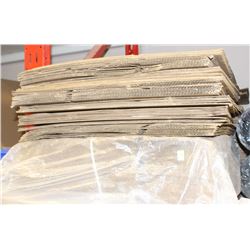STACK OF UNUSED CARDBOARD BOXES