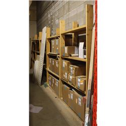 LOT OF 6 FOUR TIER WOODEN SHELVING UNITS