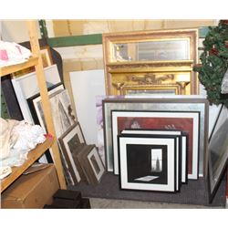 LOT OF ASSORTED SHOWHOME PICTURES AND MIRRORS
