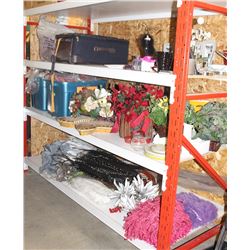 LOT OF SHOWHOME BLANKETS AND FLORAL DECOR