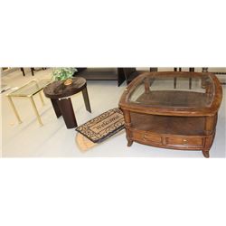 LOT OF 3 ASSORTED COFFEE TABLES AND END TABLES