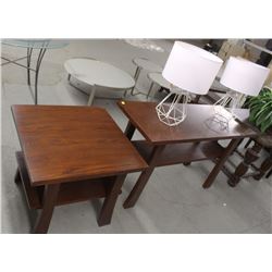 WOOD COFFEE TABLE AND END TABLE SET