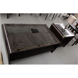 WOOD AND GLASS TOP COFFEE AND END TABLE