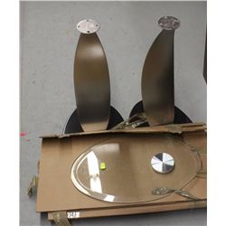 2 MODERN GLASS TOP SIDE TABLES