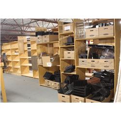 LARGE LOT OF WOOD SHELVING