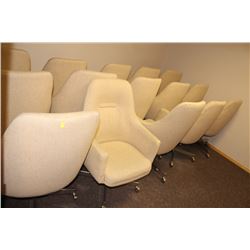 LOT OF 15 ROLLING FABRIC RECEPTION CHAIRS