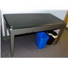 Image 1 : METAL FRAMED BLACK TOP TABLE 60" X 30"
