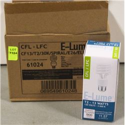 CASE OF 6 E-LUME CFL 13 WATT BULBS