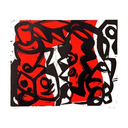 Charlie Hewitt, Abstract J, Woodblock