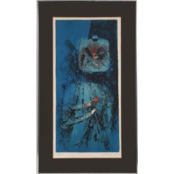 Hoi Lebadang, Blue Composition, Lithograph