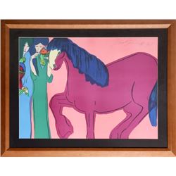 Walasse Ting, Two Geishas with Horse, Lithograph