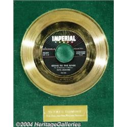 Fats Domino "Going to the River" Imperial Gold Record Award (1958).
