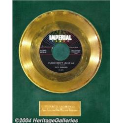 Fats Domino "Please Don't Leave Me" Imperial Gold Record Award (1958).