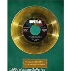 Fats Domino "You Said You Love Me" Imperial Gold Record Award (1958).