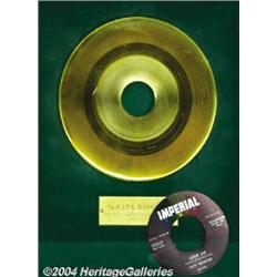 Fats Domino "Love Me" Imperial Gold Record Award (1958).