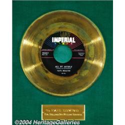 Fats Domino "All By Myself" Imperial Gold Record Award (1958).