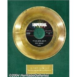 Fats Domino "I'm In Love Again" Imperial Gold Record Award (1958).