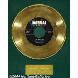 Fats Domino "I'm Walkin" Imperial Gold Record Award (1958).