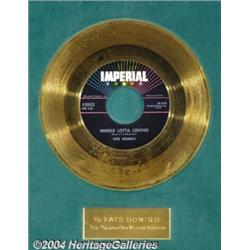 Fats Domino "Whole Lotta Loving" Imperial Gold Record Award (1958).