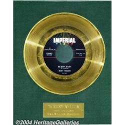 Ricky Nelson "Be-Bop Baby" Imperial Gold Record Award (1958).