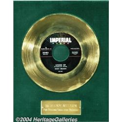 Ricky Nelson "Stood Up" Imperial Gold Record Award (1958).