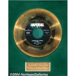 Ricky Nelson "Lonesome Town" Imperial Gold Record Award (1958).