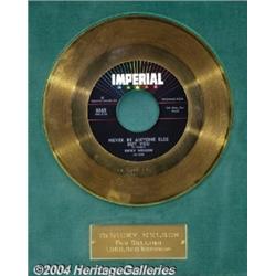 Ricky Nelson "Never Be Anyone Else But You" Imperial Gold Record Award (1959).