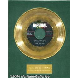 Slim Whitman "Indian Love Call" Imperial Gold Record Award (1958).