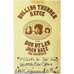 Bob Dylan and Joan Baez - Concert Poster, "Rolling Thunder Revue" (Zebra Concerts, 1976).