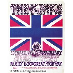The Kinks - Concert Poster (Family Dog Presents, 1970).