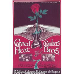 Canned Heat and the Chambers Brothers - Concert Poster (Rainbow Graphics, 1969).