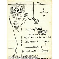 Van Halen - Handbill For First Show (1974).