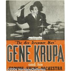 Gene Krupa Signed Window Card.