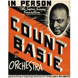 Count Basie Signed Window Display Card - Also signed by James Rushing.
