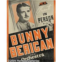 Bunny Berigan Signed Window Display Card.