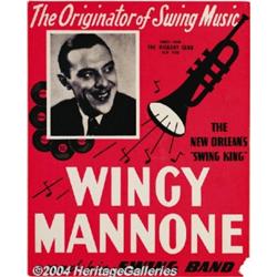 Wingy Manone Unsigned Window Card.
