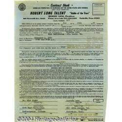 Loretta Lynn Signed Contract (1954).