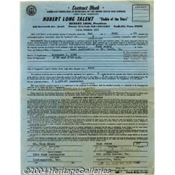 Buck Owens Signed Contract.