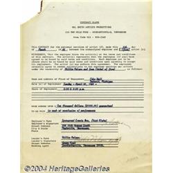 Willie Nelson Contract.